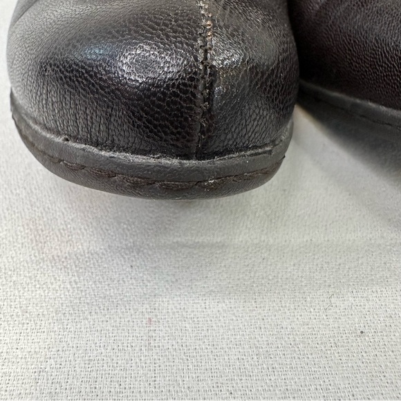 Boc Brown Leather Slip On Block Heel Shoes 8 - Picture 5 of 16